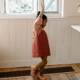 Girl's Simple Pinafore Shaped Linen Dress Summer New Baby Girl-TB00886-Veeddydropshipping